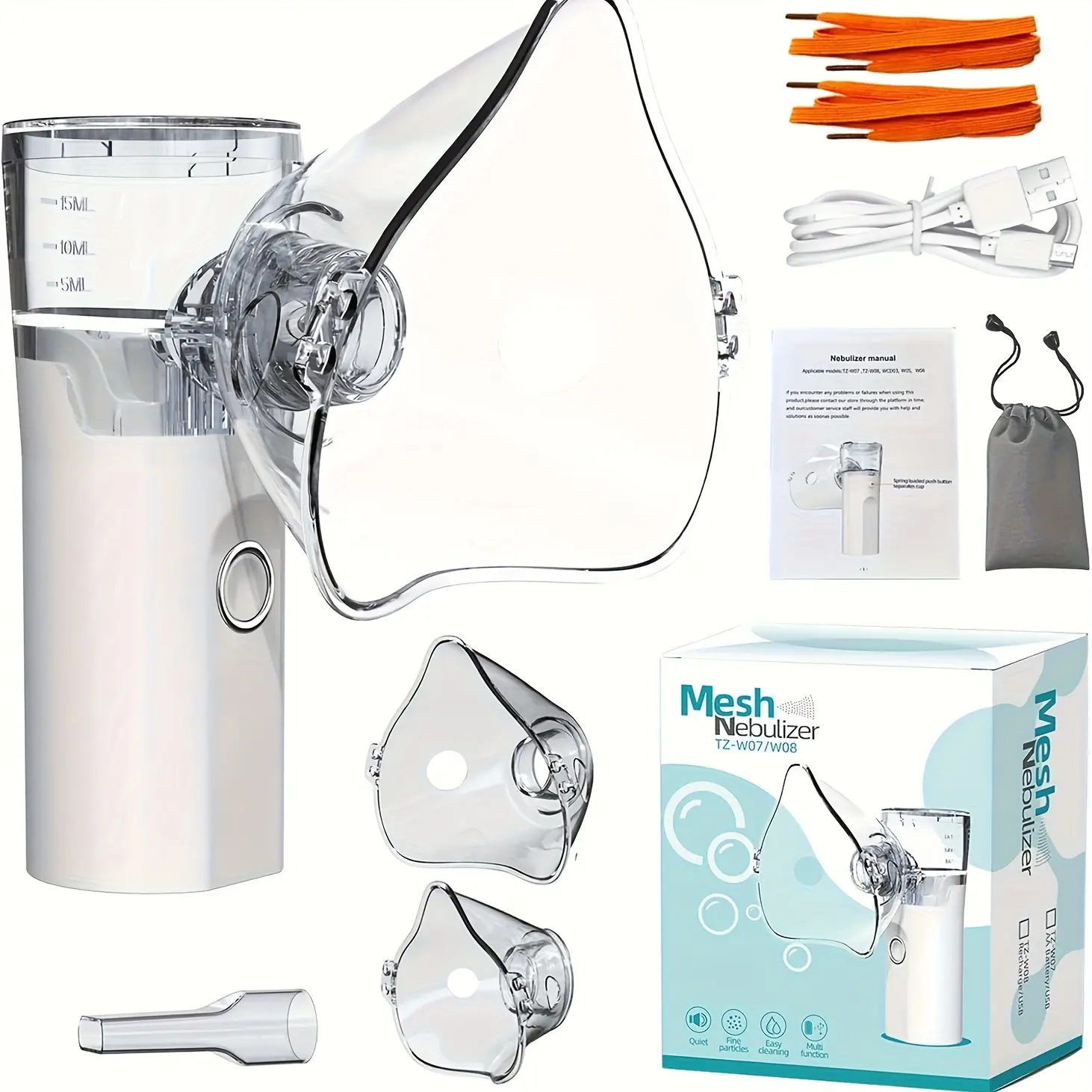 Portable Ultrasonic Air Humidifier, Rechargeable Nebulizer ,Portable Home Nebulizer, Rechargeable Mesh Nebulizer Daily,summervibes