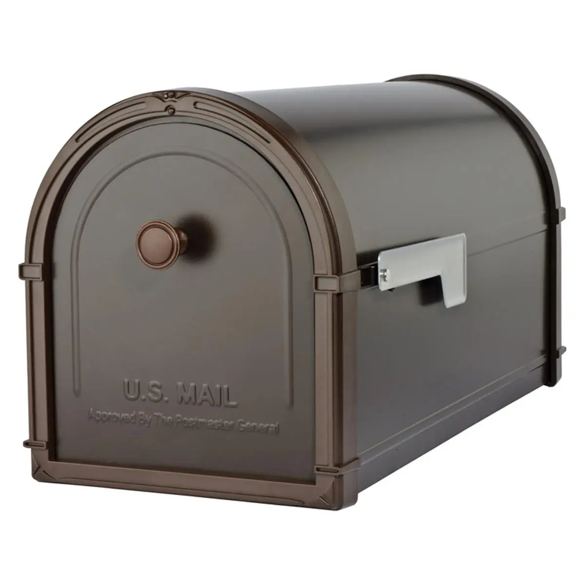 212 MAIN Bellevue Modern Post-Mounted Mailbox - Rust-Resistant Galvanized Steel, Rubbed Bronze Finish, Impact-Resistant, US Postmaster Approved, 10.7 in Height, 18 in Opening Length, 21.3 in Length, 7.3 in Opening Width, 9.2 in Width