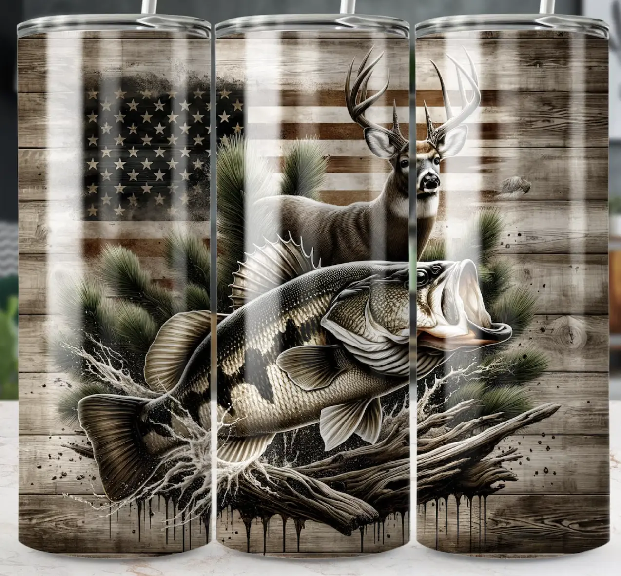 Hunting Season Tumbler 2 Bottle Drinkware Stainless Water Bottles Cup Portable Washable Lid Mug
