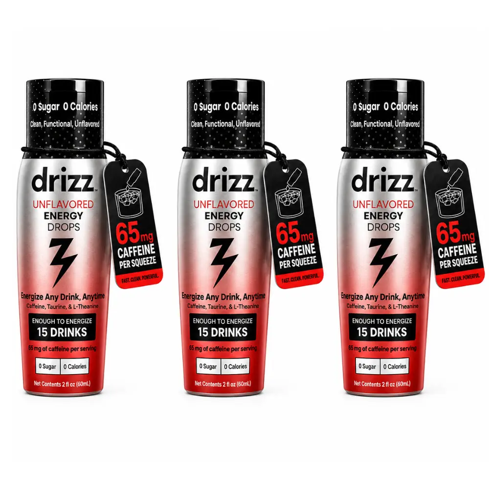 Drizz Energy Drops 3-Pack | Turn Any Drink Into an Energy Drink – 45 Boosts