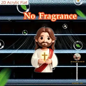 Jesus Holding the Cross Car Air Vent Clip, Themed Fashion Accessory, Fragrance Diffuser, Car Fragrance System, Air Freshener, Unscented, DIY Essential Oil, Holiday Decor, Car Aromatherapy