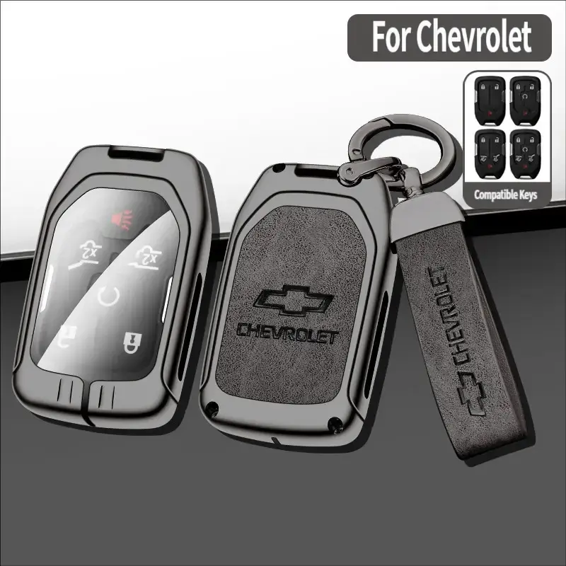 Suitable for Chevrolet Silverado keychains; metal key shell/key case 2023 2022 2021 2020 2019 For GMC Siera and Chevy Silverado 1500 2500HD 3500HD Key Case Automotive Vehicle Detailing Car Accessories chevy 1500 accessories for GMC keys.