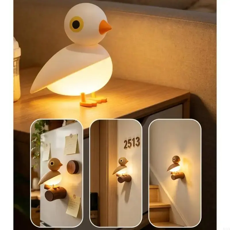 Night Lamp With Motion Rechargeable Bird Light Base Wall Lights For Bedroom Nursery