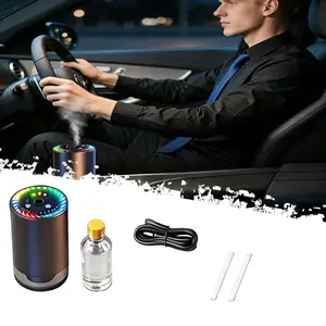 DIBMS Smart Car Air Freshener Diffuser (with Starry Sky Projector), 3 Adjustable Modes, Voice Control, Fine Mist, Fast Scent Diffusion, Smart Assistant for Automatic On/Off, 50ml Perfume*1 (Voice Control Edition)