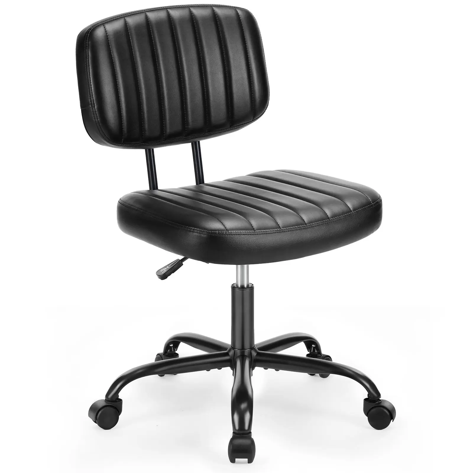 Height Adjustable 360° Swivel Computer Chair, Armless Office Chair, Home Office Low Back Dresser Lumbar Support, Armless, Suitable for Narrow Spaces