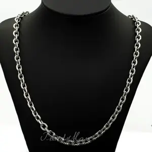 6mm Mens Chain Stainless Steel Necklace Cable Link Jewelry Gifts 18-26inch