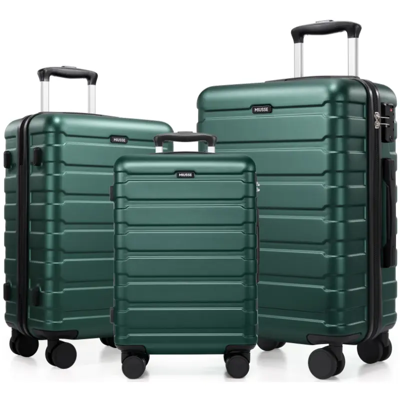 Miusse 3-Piece Durable Lightweight Hardshell Travel Luggage Set - 20/24/28in Compact Suitcases, Double Spinner Wheels, TSA Lock, Double-Handled, for Business/Vacation, Traveling Bag (Durability & TSA-Friendly Sets), Compact Luggage Sets