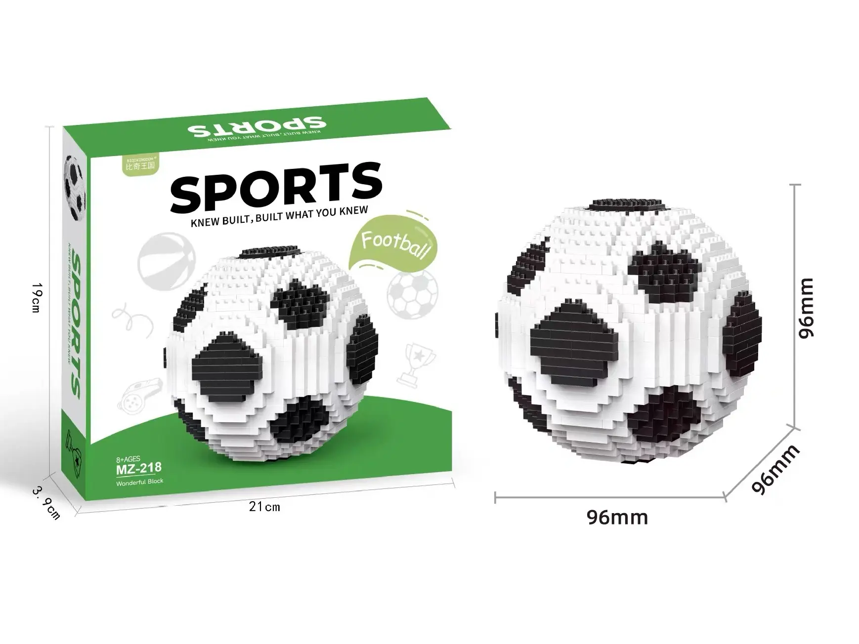 3D Soccer Ball Building Blocks - Mini Bricks Puzzle Toy, Sports Theme Birthday Gift for Ages 8+, Creative Assembly Hobbyists