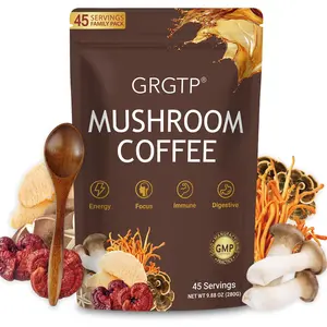 GRGTP Multiple Mushrooms Coffee Beverage Powder, Nutritional Wellness Supplement for Powdered Brewing, Immunity Support