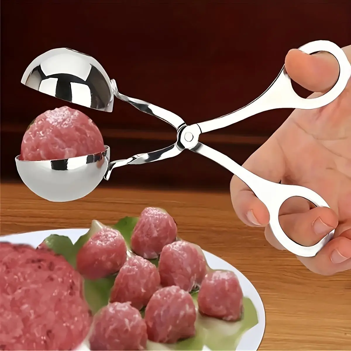 Stainless Steel Meatball Maker, Non Stick Meatball Making Tool, Household Kitchen Gadget for Cooking, Kitchen Utensils Accessories