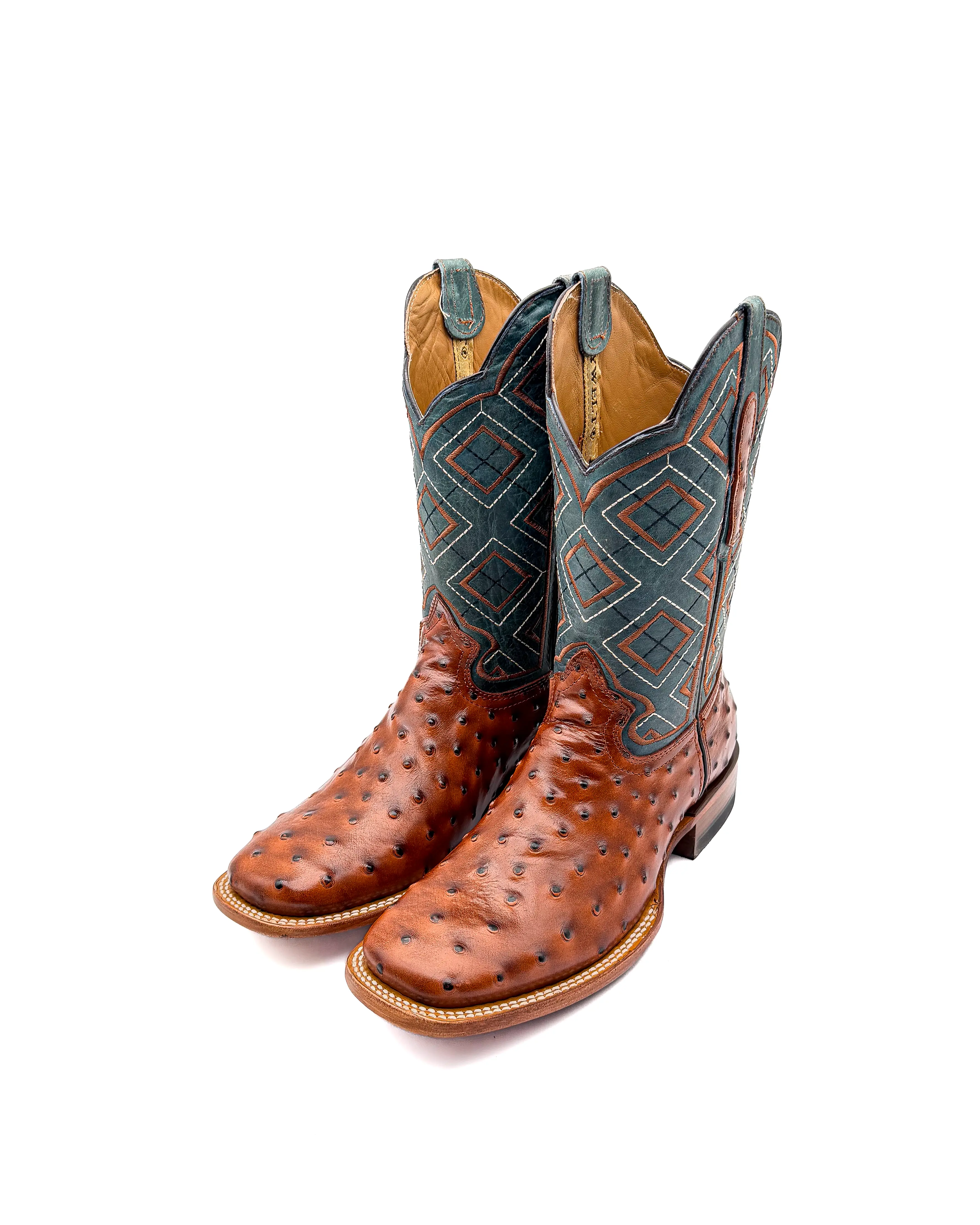 Cowboy Boot Ostrich Cognac