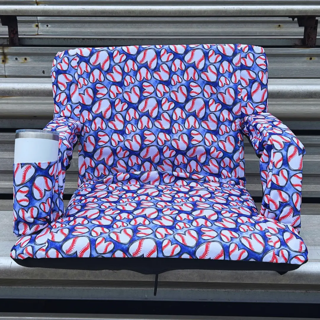 Baseball Hearts 23" Stadium Seat with Armrests