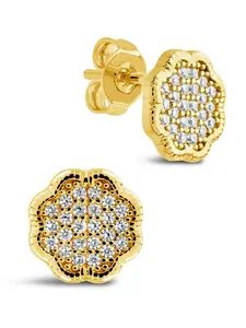 Rose Petal CZ Stud Earrings
