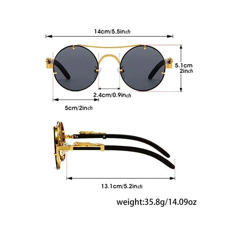 Trendy Casual Semi-Rimless Oversize Round Frame Sunglasses  display picture 1