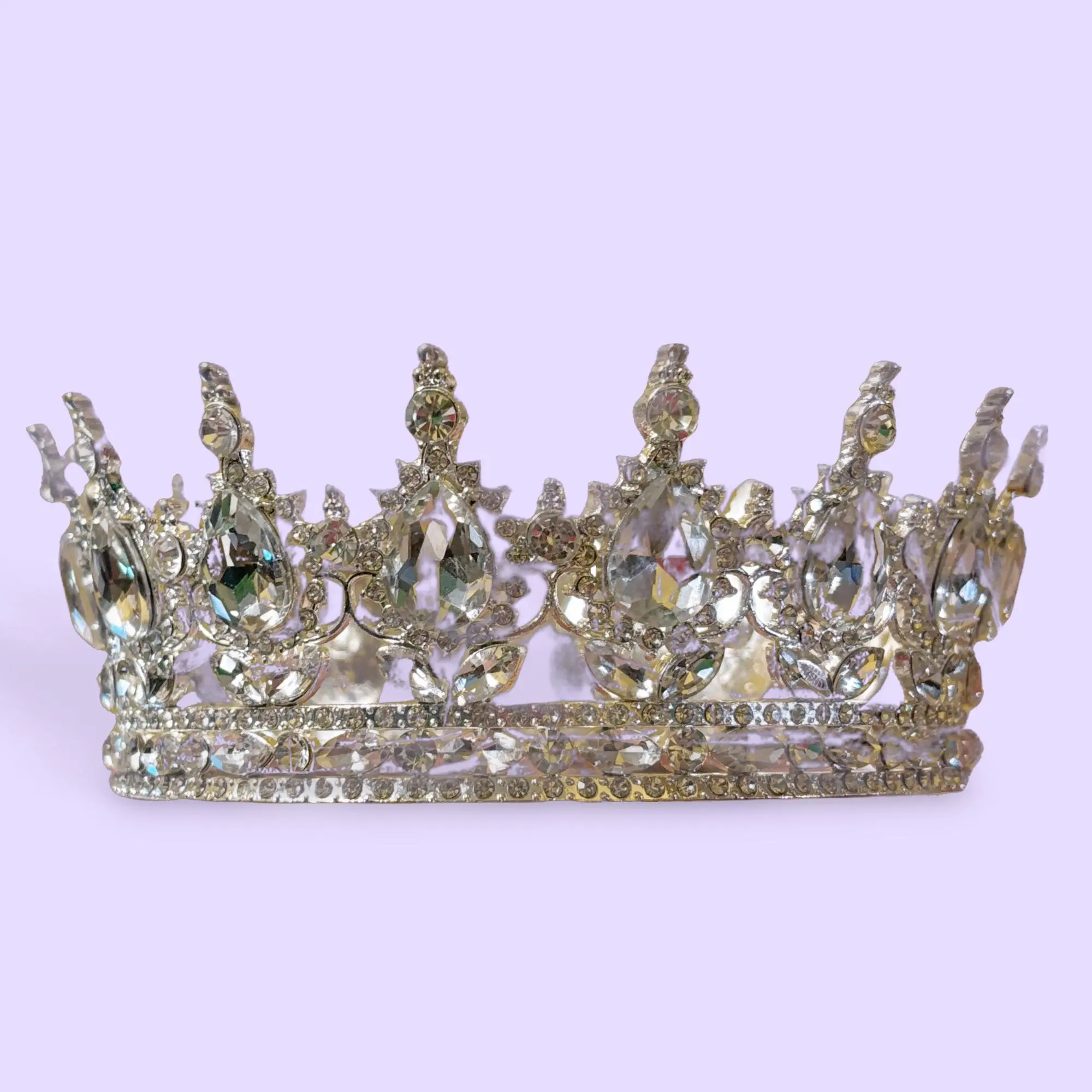 Crown for Obatala Medium clear gems silver setting