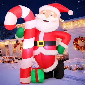GOOSH 8.3 FT Christmas Inflatable Santa Claus with Candy Outdoor Decor Built-in LED Light for Yard Lawn Indoor Winter Holiday