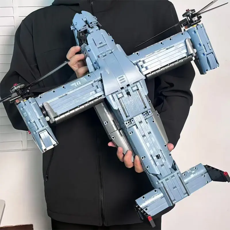 Challenge Building Brick Helicopter Plane Toy, Desktop Decoration Gift for Friends, Fun Assembly Challenge Game, Building Blocks Set, Brick Model Set, Model Building Kits
