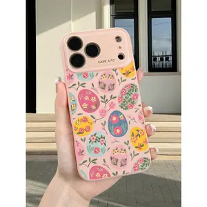 Cute Easter Egg Pattern Printed Shockproof Protective Phone Cover Compatible With Iphone 17promax/17pro/17/17Air/16promax/16pro/16/15promax/15pro/15/14promax/14pro/14/13promax/13pro/13/12promax/12pro/12