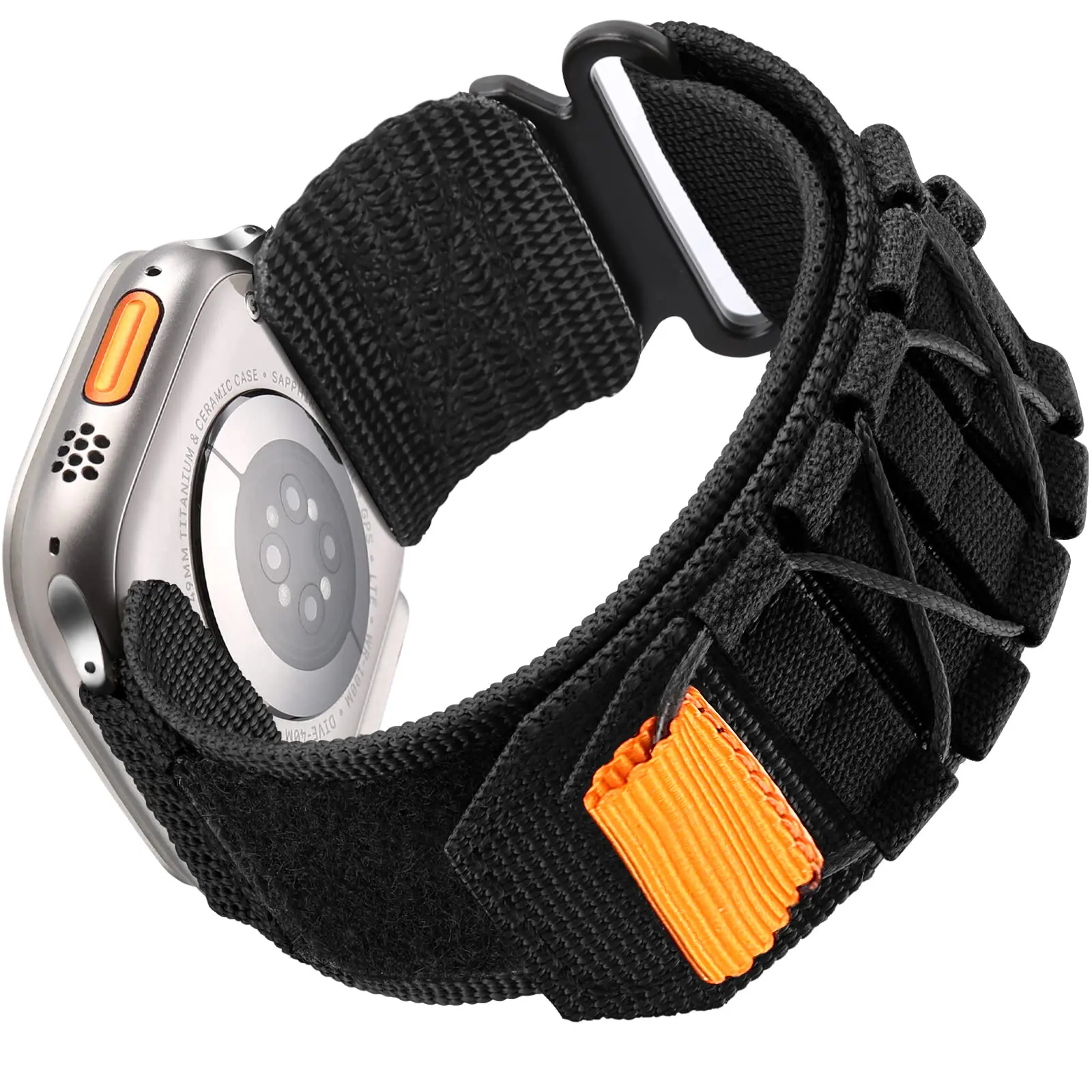 Woven nylon sports watch strap, Smart Watch Accessories, Smartwatch strap compatible with Apple Watch series (49MM, 42MM, 44MM, 45MM) with metal buckle strap, suitable for 11-4/SE/Ultra 1-2 unisex wristband replacements