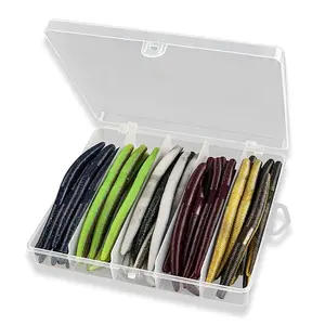 Taiyu 50pcs Soft Worm Lure Set, Mimic Noodle Bug Soft Baits, Artificial Fishing Lures, Bottom Fishing Bass Lures, Essential Fishing Tools, Beginner Fishing Gear With Box, Fishing Lure Kit
