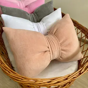 combo 2 - Black and white bow, Bow Shape Pillow, Coquette Pillow, Cottage Core Pillow, Velvet Bow Pillow, Mother's Day gift, Lumbar Accent Pillow