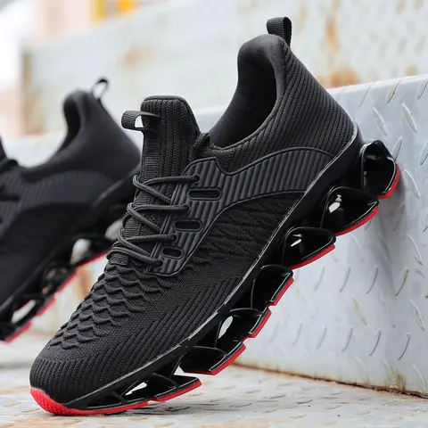 Men's Low Top Lace-Up Blade Casual Trainers - Lace Closure Athletic Shoes, Comfortable Lightweight Breathable Footwear for Workout Sneakers, Trendy Round Toe Walking Shoes for Daily Wear (EU38/US7)