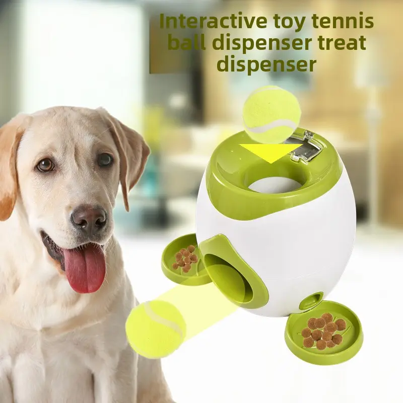 Dog Automatic Rolling Ball Dispenser - Puzzle Treat Ball Interactive Toys, Training Tool, Snack-Throwing Reward Machine, Pet Boredom-Relief Accessory