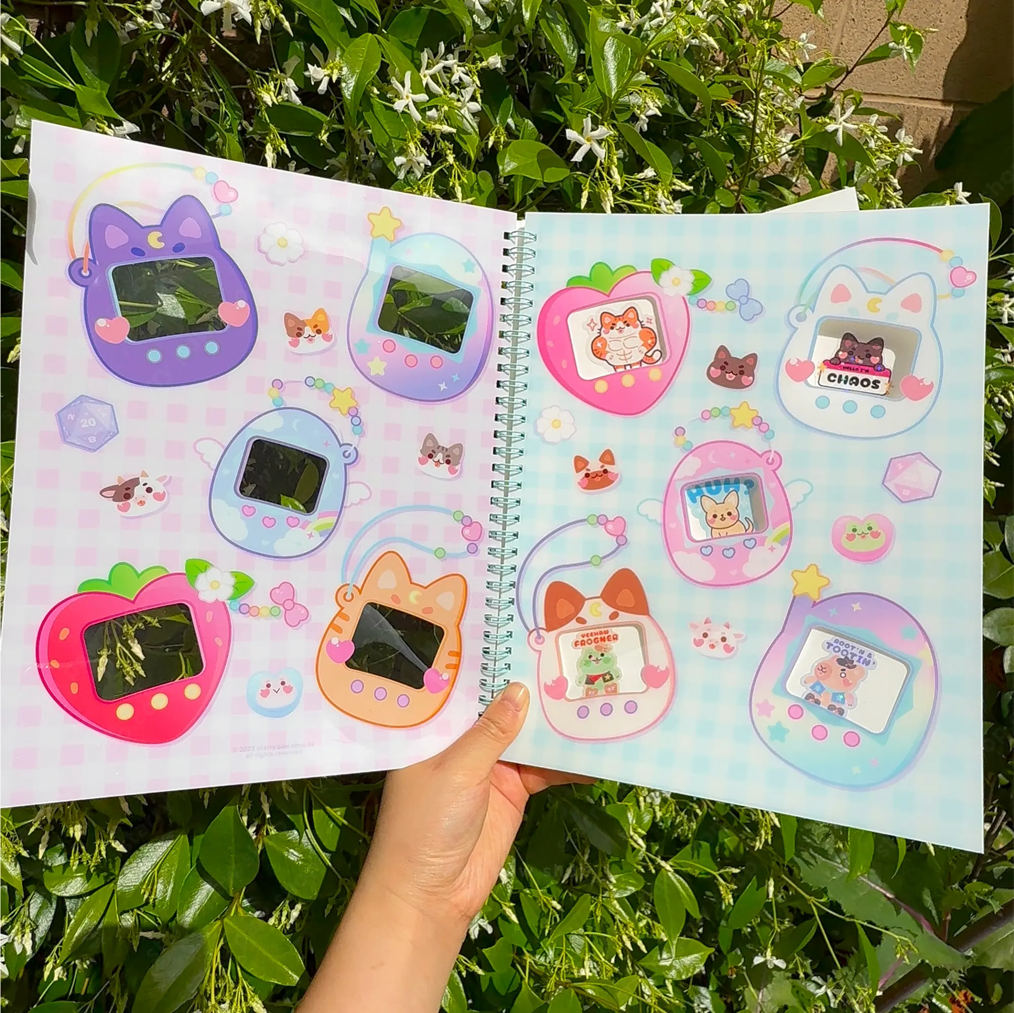 Trinket Reusable Sticker Book | 8.5x11" Transparent Windows Sticker Storage Album to organize your sticker collection