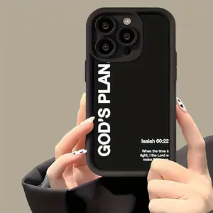 "GOD'S PLAN" Bible Verse Inspirational-Themed Phone Case, Casing, High Quality Protective Phone Case, Suitable for iPhone 17/16/15/14/13/12/11 Pro, Plus, Pro Max, Mini, X, XS,XSMAX, XR and Other Series, Shockproof, Lightweight, TPU Material.