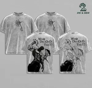 Escanor Seven Deadly Sins T-Shirt Who Decided That Quote Pride Sin Vintage Washed Oversized Anime Streetwear Heavy Cotton Sigma Male Unisex Tee Retro Graphic Top Gift For Anime Fan