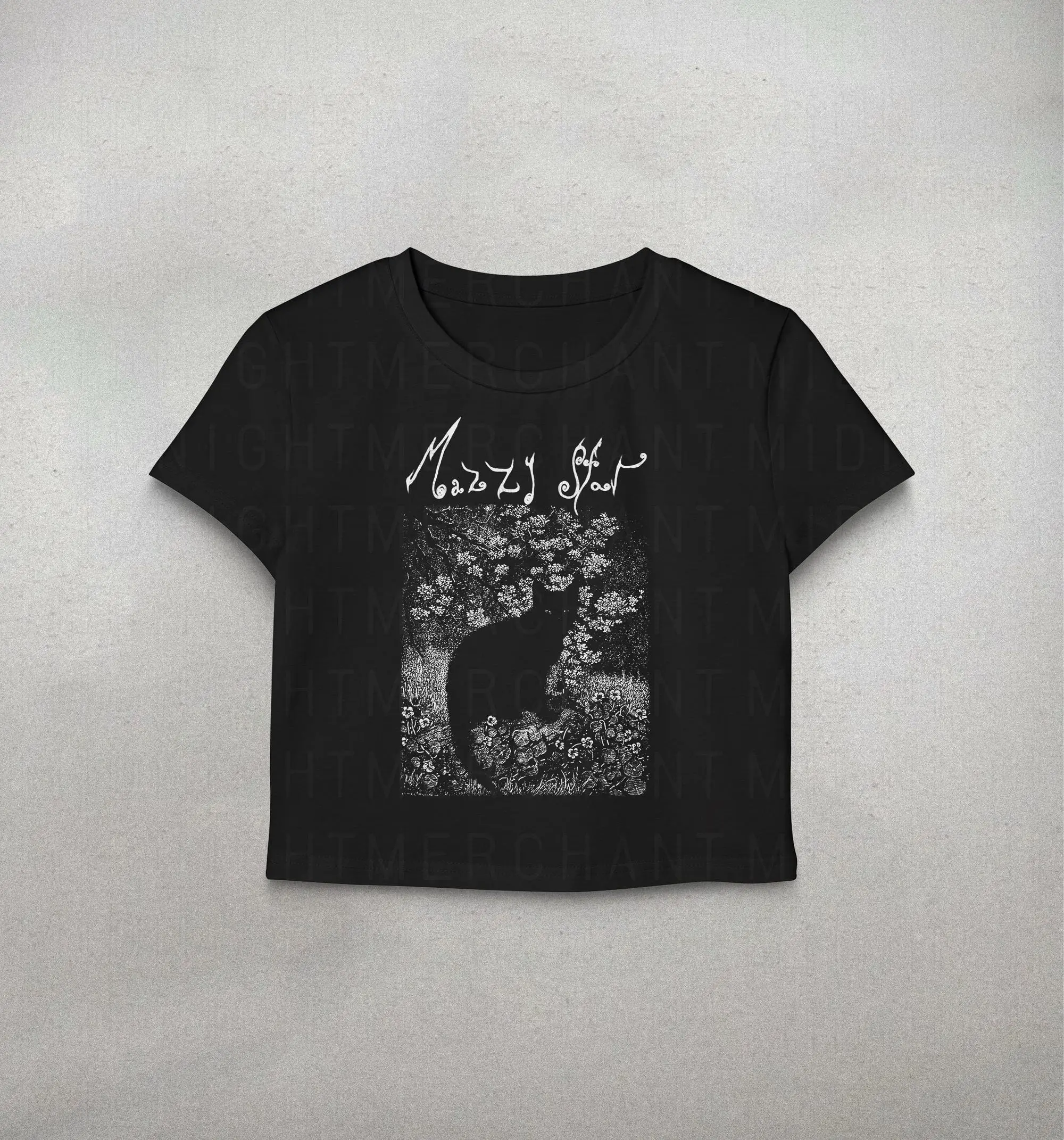 Mazzy star Baby Tee, 90s alt rock tee, Cute cat Baby Tee, Band Baby Tee, Mazzy star tshirt, Band graphic tees Crewneck Cotton