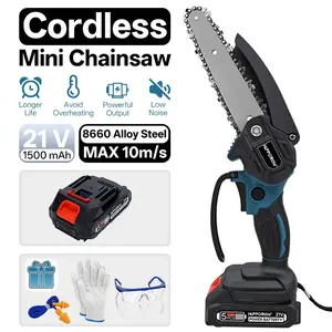 6-inch Mini Chainsaw Cordless,Upgraded High-Hardness Chain  Lightweight One-Handheld Electric Power Chain Saw with 2 Batteries, Power Tool, Battery Powered Saw, for Tree Trimming Wood Cutting