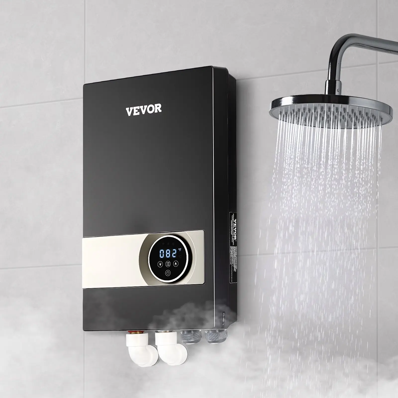 VEVOR 27kW Tankless Electric Water Heater - Instant Hot Water, LCD Touch Screen, Child Lock - Household Appliances (Father's Day Gift)