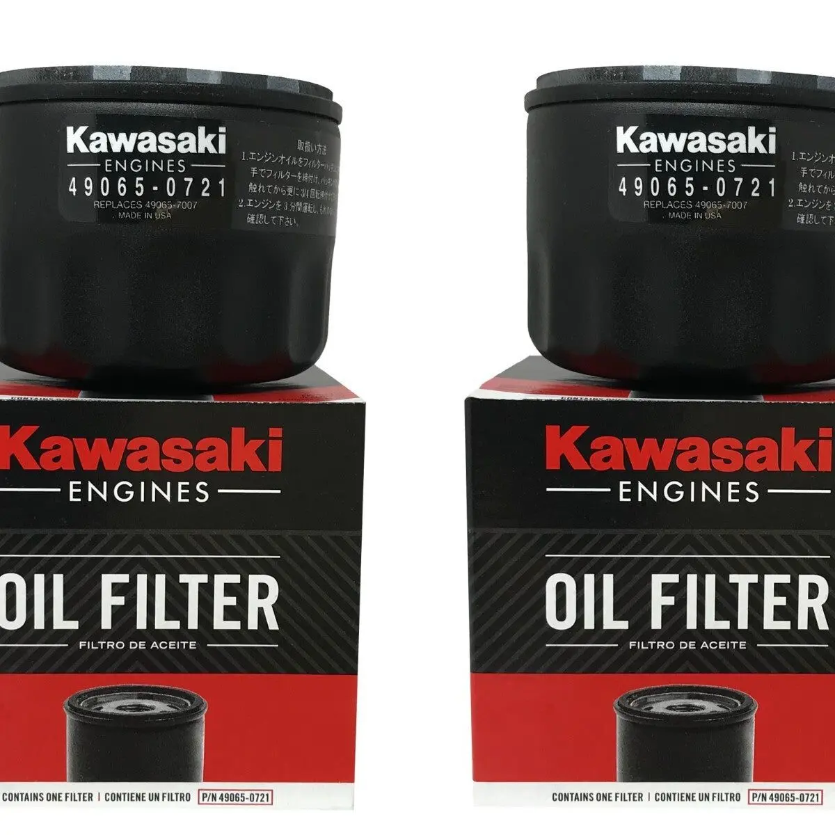 2 Pack OEM Kawasaki 49065-0721 Oil Filter Replaces 49065-7007