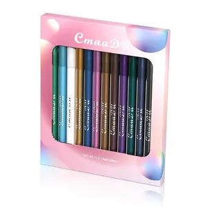 12 Color Eyeliner Pen, Long Lasting Waterproof Eyeliner Pencil, Easy Coloring Eye Makeup Pen, Professional Daily Makeup Accessories, Cosmetic, Eye Makeup Product