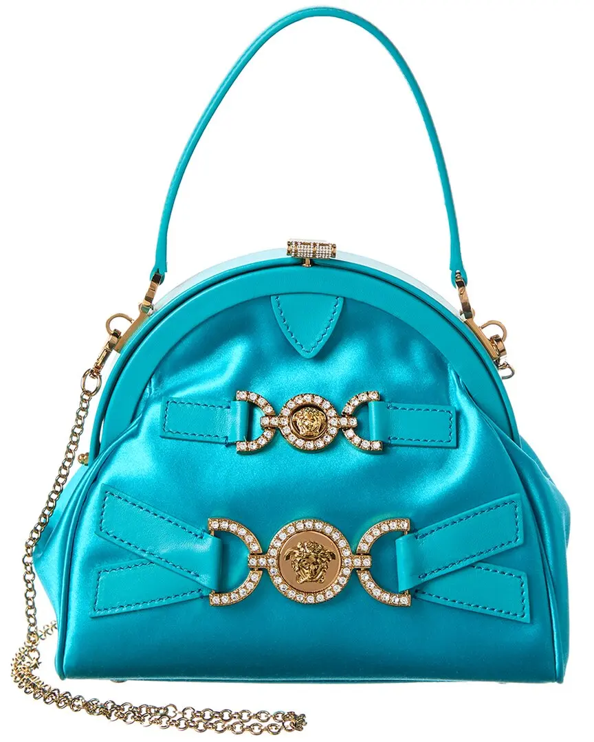Versace Medusa 95 Satin & Leather Shoulder Bag