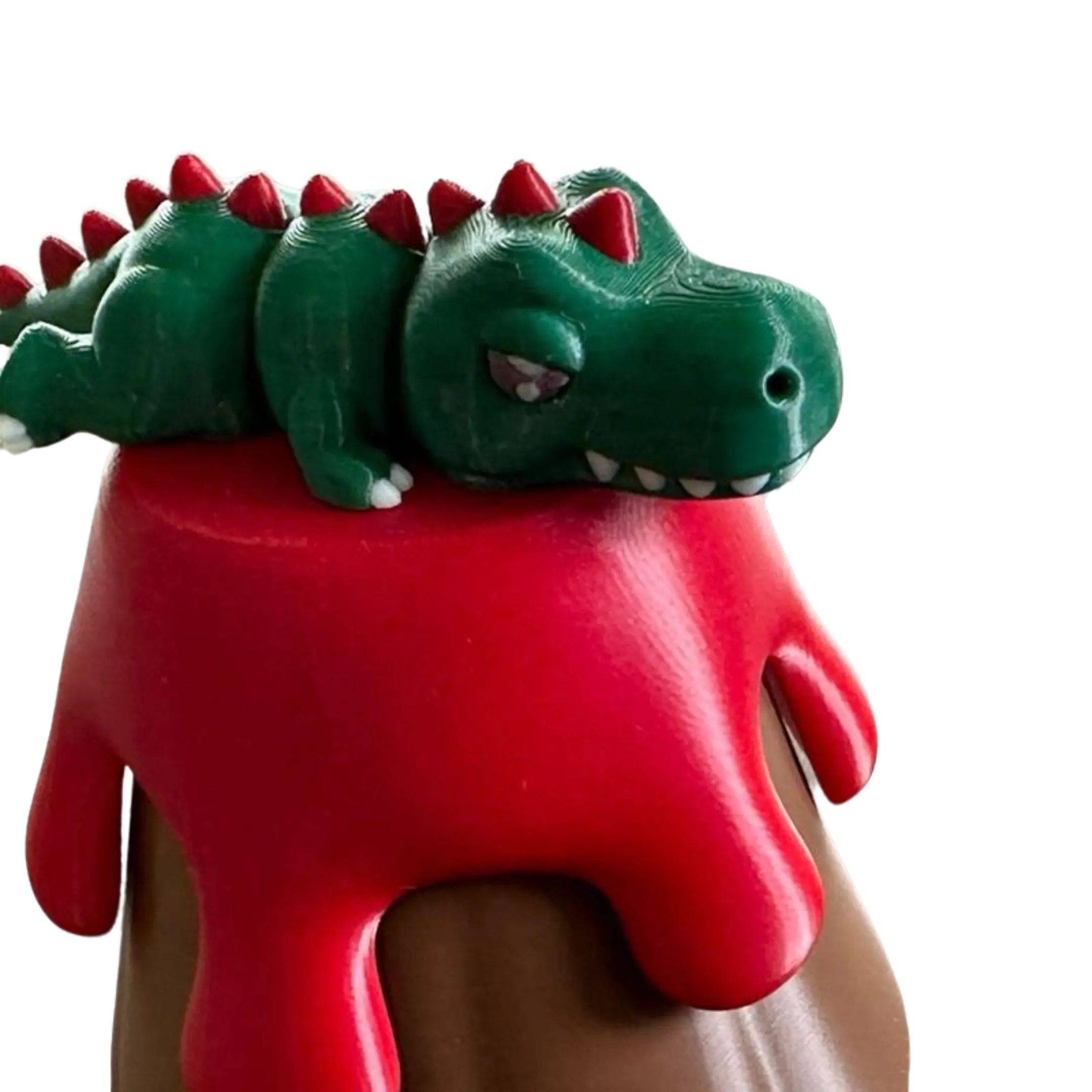Cute Flexi Rex Dinosaur Playset with Volcano Accessory - Flexible Design, Storytelling, Easy-to-Play, Creativity-Encouraging Stress Relief Toy for Kids