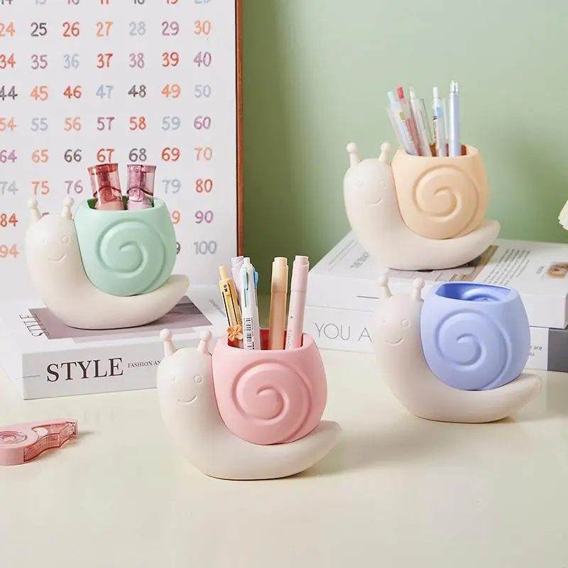 1pcs Snail-Shaped Desktop Organizer, Cute ABS Multifunctional Pen Holder, Pencil Holder for Students, Makeup Brush Stand, Creative Storage Box, Desk Organizers, Office Desk Accessories, Fun Desk Supplies