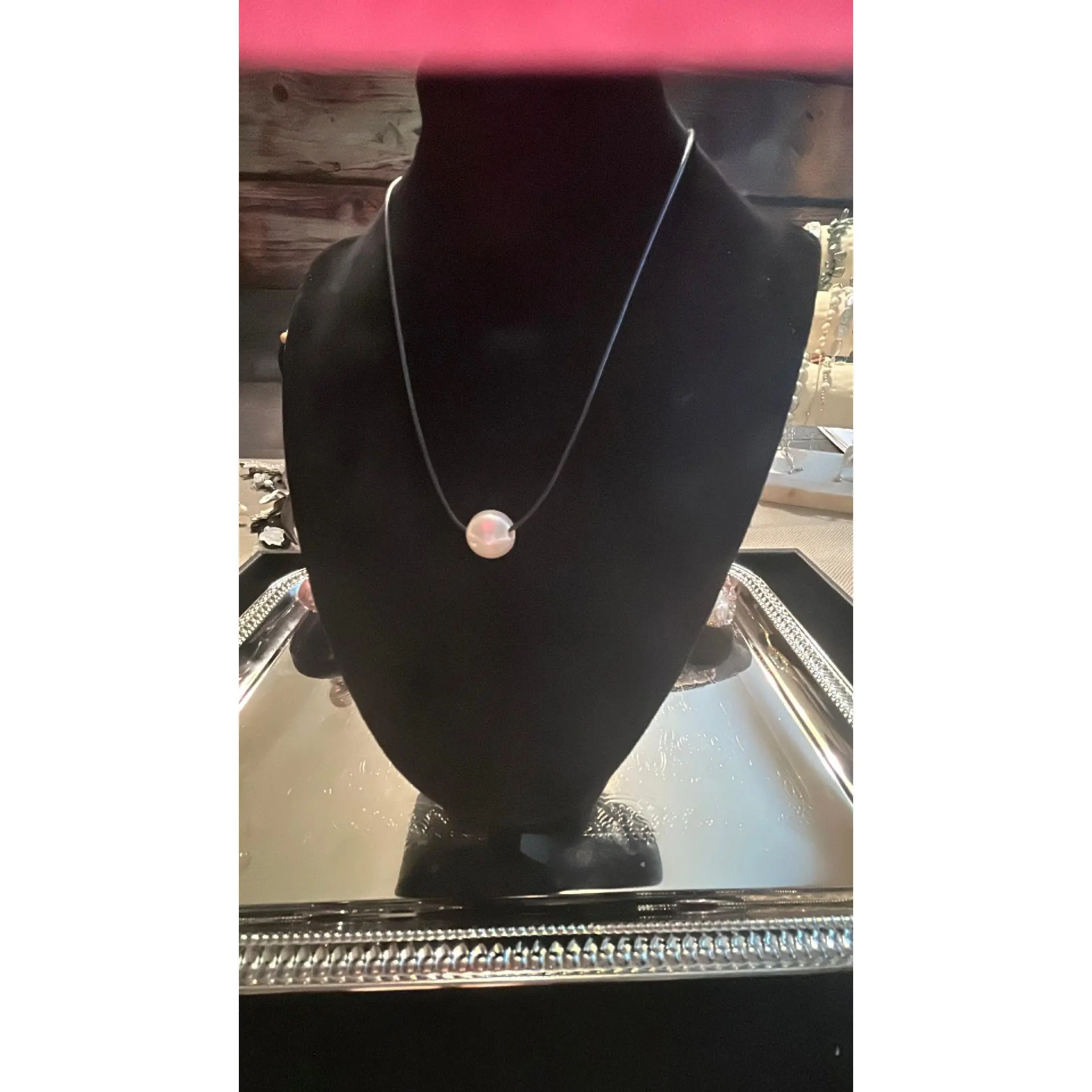 Single Edison on leather cord necklace