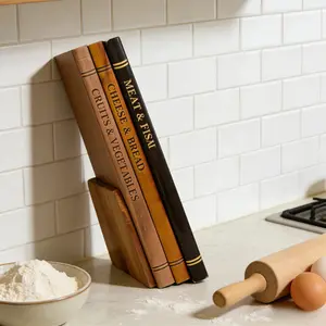 1PC Book Shape Cutting Board Set with Wooden Stand Safe for Fruit Vegetable Meat Fish Cheese Bread