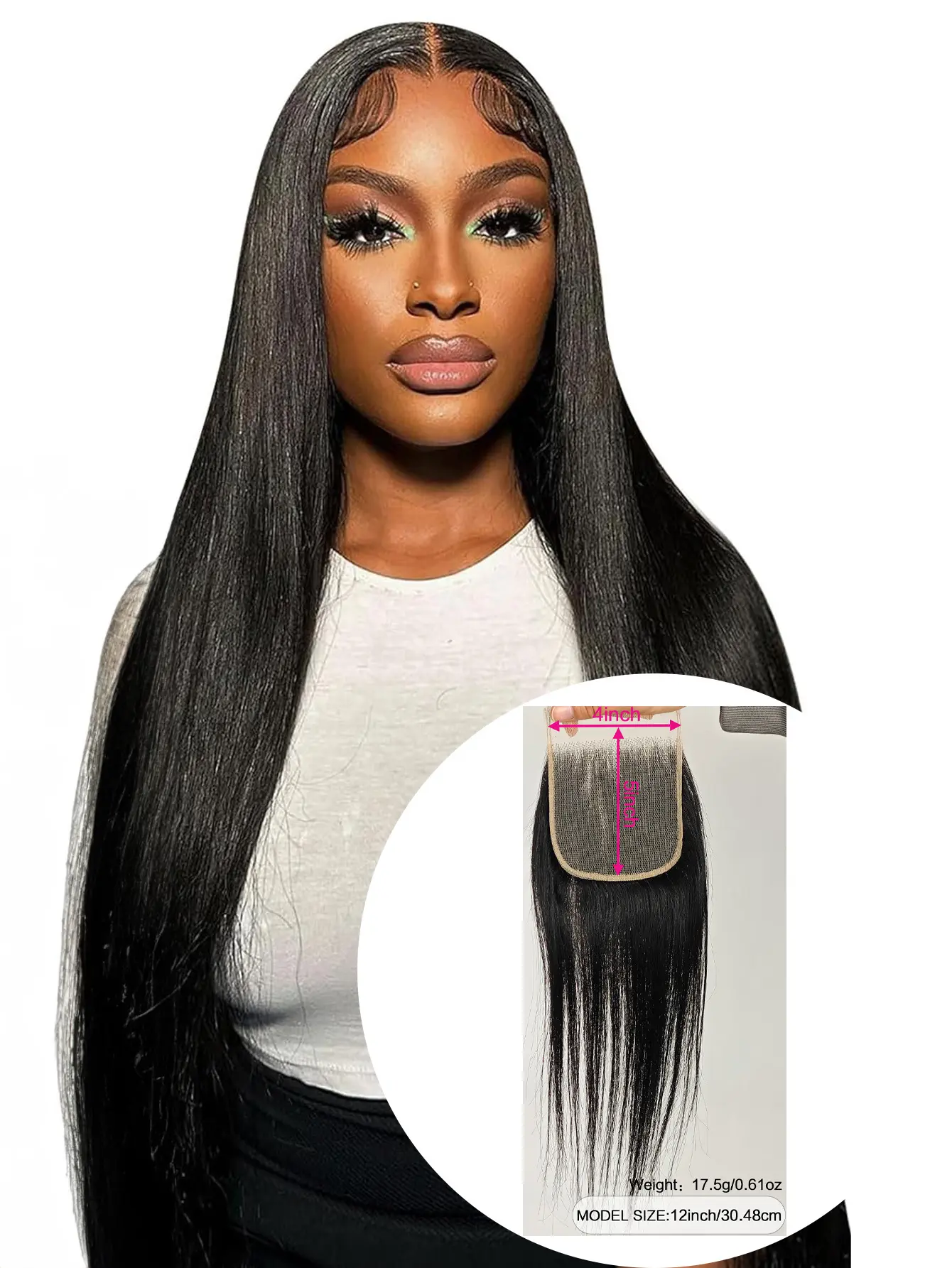 1B HD LACE CLOSURE  4x5 Closure Brazilian Straight Lace Closure Lace Closure Human Hair Lace Closure Free Part  Natural  Black Hair Color Natural  Black(12 inch Straight, Free Part) Color HD 5x5 Lace Clasp Material HD Lace Human Hair Extension Length 12"