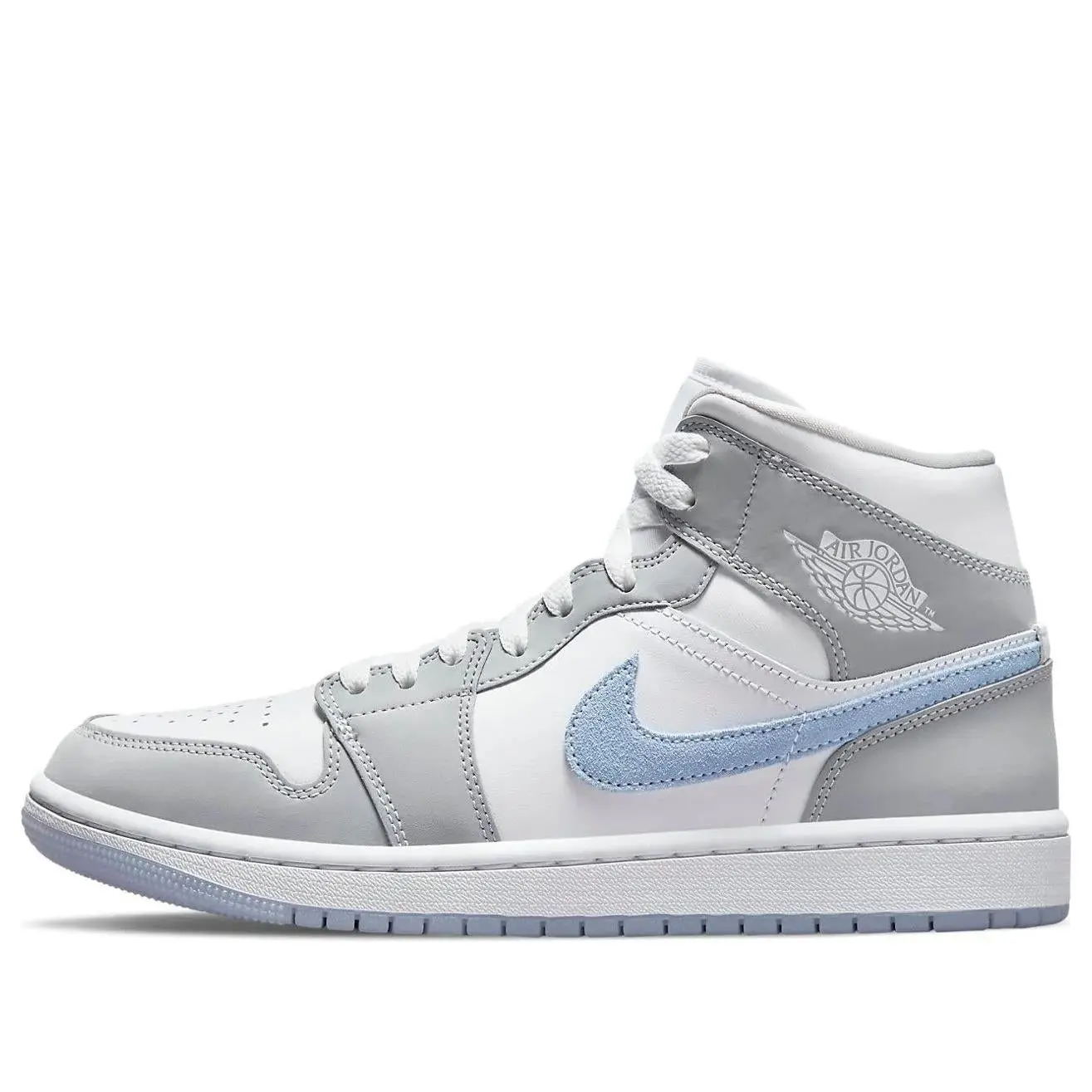 Jordan 1 Mid  Wolf Grey Aluminum (Women's) BQ6472-105 New Sneakers