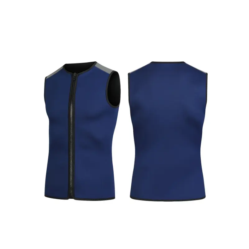 Men's 3mm Neoprene Blend Wetsuit Vest - Sleeveless, Patchwork Look, Front Zipper, Medium Stretch Slim Cut for Snorkeling, Surfing, Medium Stretch Skinny Fit, M, Surfing Gear, Surfing Vest, Water Sports