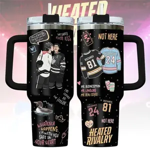 Heated Rivalry Romance 40oz Tumbler, Hollanov Couple Stainless Steel Tumbler, Hudson Williams Connor Storrie Cup, Movie Book Fans Gift