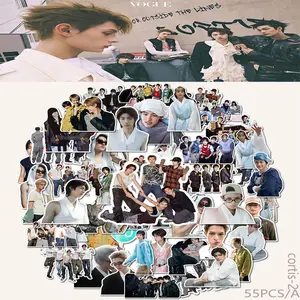 Kpop Male Group Debut Stickers Set, 55pcs Kpop Male Group Special Sticker Pack, Kpop Collectibles, Perfect for Fans & Collectors
