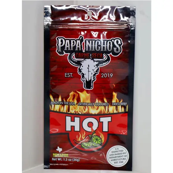 NEW LOOK 2026 - RED POWDER HOT Beef Jerky - Carne Seca