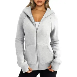 Womens Zip Up Hoodies Fleece Jackets Oversized Sweatshirts Fall Fashion Outfits Sweaters Winter Clothes
