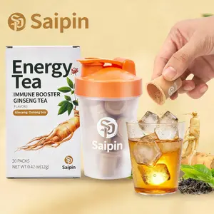 Saipin Ginseng Oolong Tea Pods | Clean Herbal Energy for Men | Freeze-Dried 3s Instant Mix | No Sugar · No Caffeine | Steady Focus, Calm Power | Perfect for Work, Gym & Daily Boost | 20 Pods + FREE Shaker