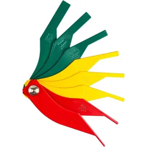 Brake Lining Thickness Gauge For Car Brake, Brake Pad Measuring Ruler Tool, Measure Disc and Drum Brake Pads Feeler Gauge, Color-Coded,SAE & Metric,Durable Steel Brake Rotor Gauge Father'Day Gift
