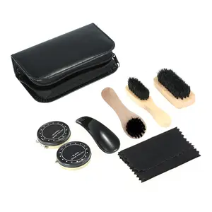 8PCS Leather Cleaning Kit - Black, Neutral Polish, Brushes for Leather Footwear & Sneakers - Waterproof Travel Set, Gift-Ready